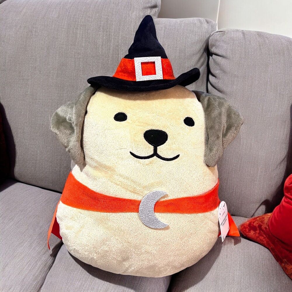 Target Bullseye Playground Dog In  Witch Costume Halloween Pillow NEW 2024